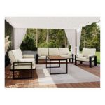 Zestaw metalowych mebli ogrodowych ELBA Z3 - beżowy