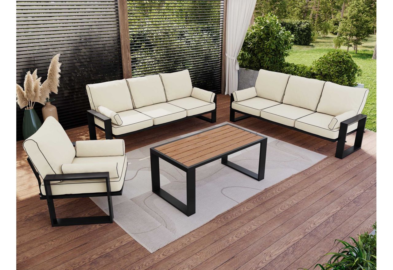 Zestaw metalowych mebli ogrodowych ELBA Z3 - beżowy