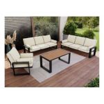 Zestaw metalowych mebli ogrodowych ELBA Z3 - beżowy