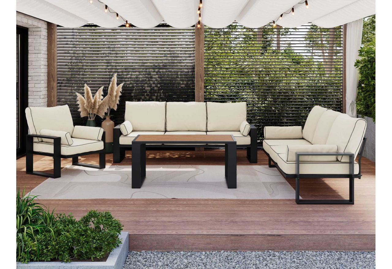 Zestaw metalowych mebli ogrodowych ELBA Z3 - beżowy