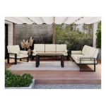 Zestaw metalowych mebli ogrodowych ELBA Z3 - beżowy