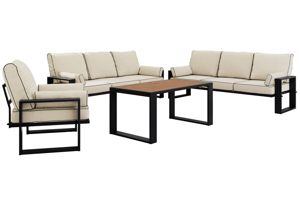 Zestaw metalowych mebli ogrodowych ELBA Z3 - beżowy