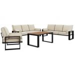 Zestaw metalowych mebli ogrodowych ELBA Z3 - beżowy