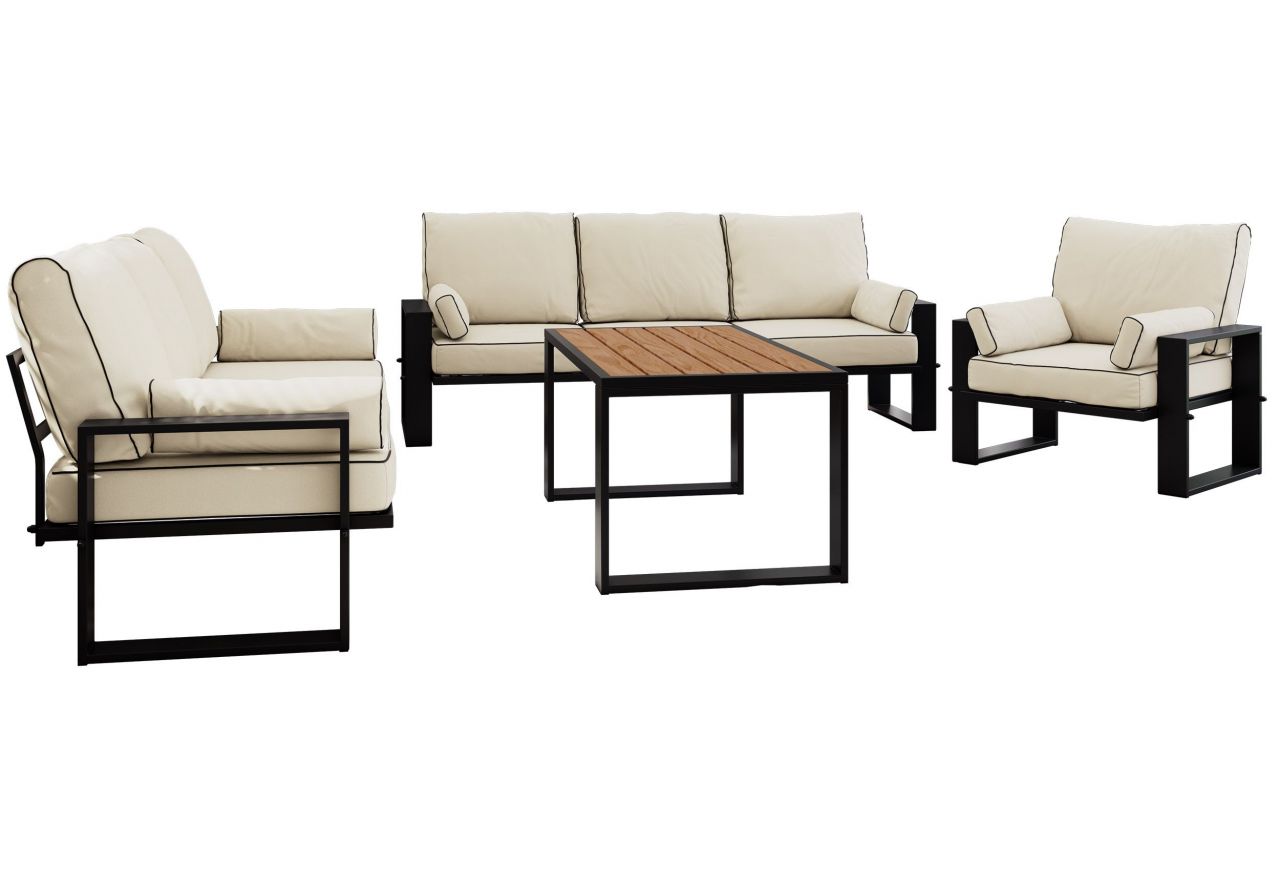 Zestaw metalowych mebli ogrodowych ELBA Z3 - beżowy