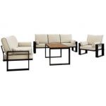 Zestaw metalowych mebli ogrodowych ELBA Z3 - beżowy