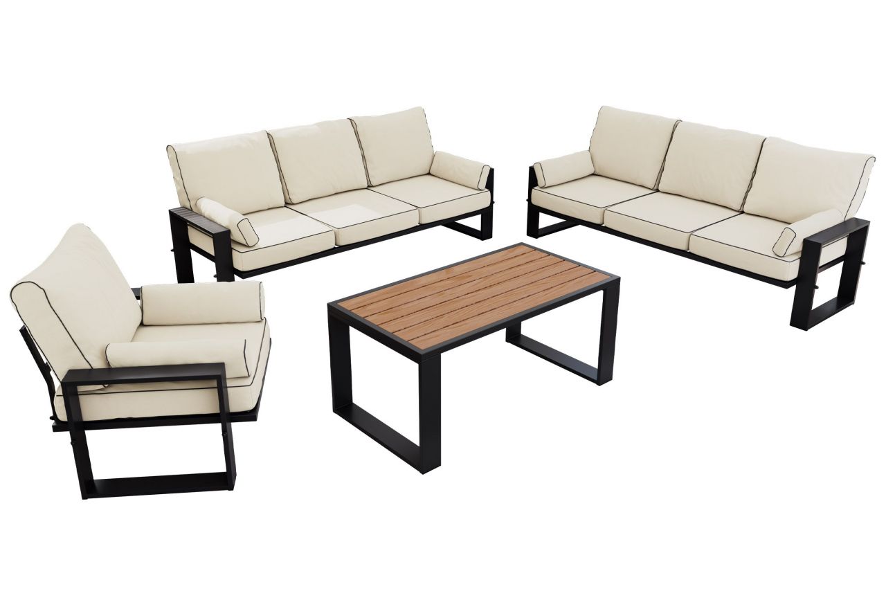 Zestaw metalowych mebli ogrodowych ELBA Z3 - beżowy