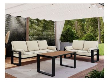 Zestaw metalowych mebli ogrodowych ELBA Z2 - beżowy