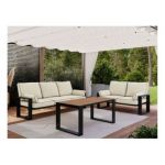 Zestaw metalowych mebli ogrodowych ELBA Z2 - beżowy