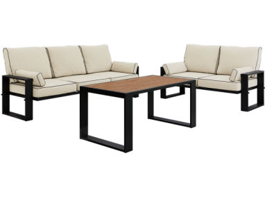 Zestaw metalowych mebli ogrodowych ELBA Z2 - beżowy