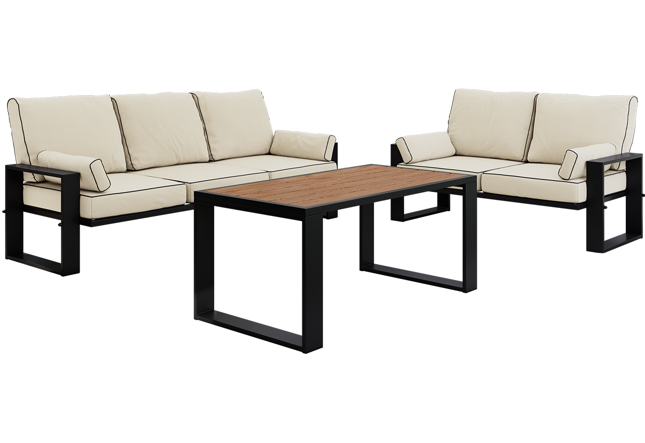 Zestaw metalowych mebli ogrodowych ELBA Z2 - beżowy