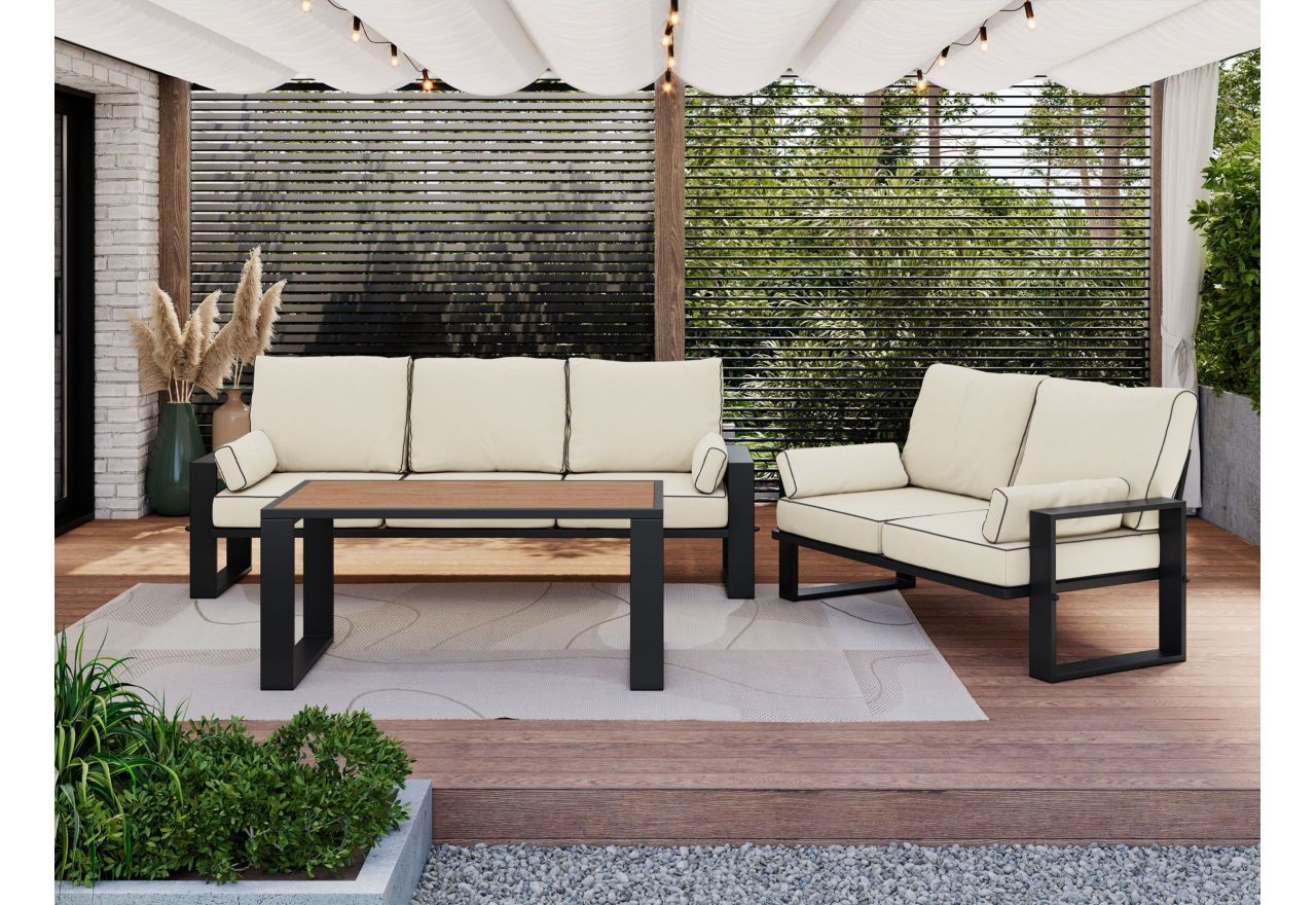 Zestaw metalowych mebli ogrodowych ELBA Z2 - beżowy