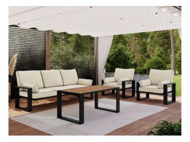 Zestaw metalowych mebli ogrodowych ELBA Z1 - beżowy