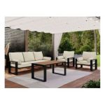 Zestaw metalowych mebli ogrodowych ELBA Z1 - beżowy