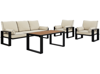 Zestaw metalowych mebli ogrodowych ELBA Z1 - beżowy