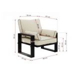 Zestaw metalowych mebli ogrodowych ELBA Z1 - beżowy