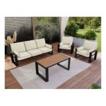 Zestaw metalowych mebli ogrodowych ELBA Z1 - beżowy