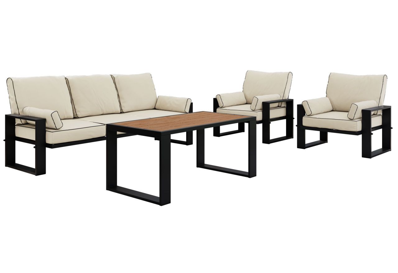 Zestaw metalowych mebli ogrodowych ELBA Z1 - beżowy