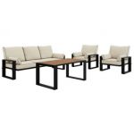 Zestaw metalowych mebli ogrodowych ELBA Z1 - beżowy