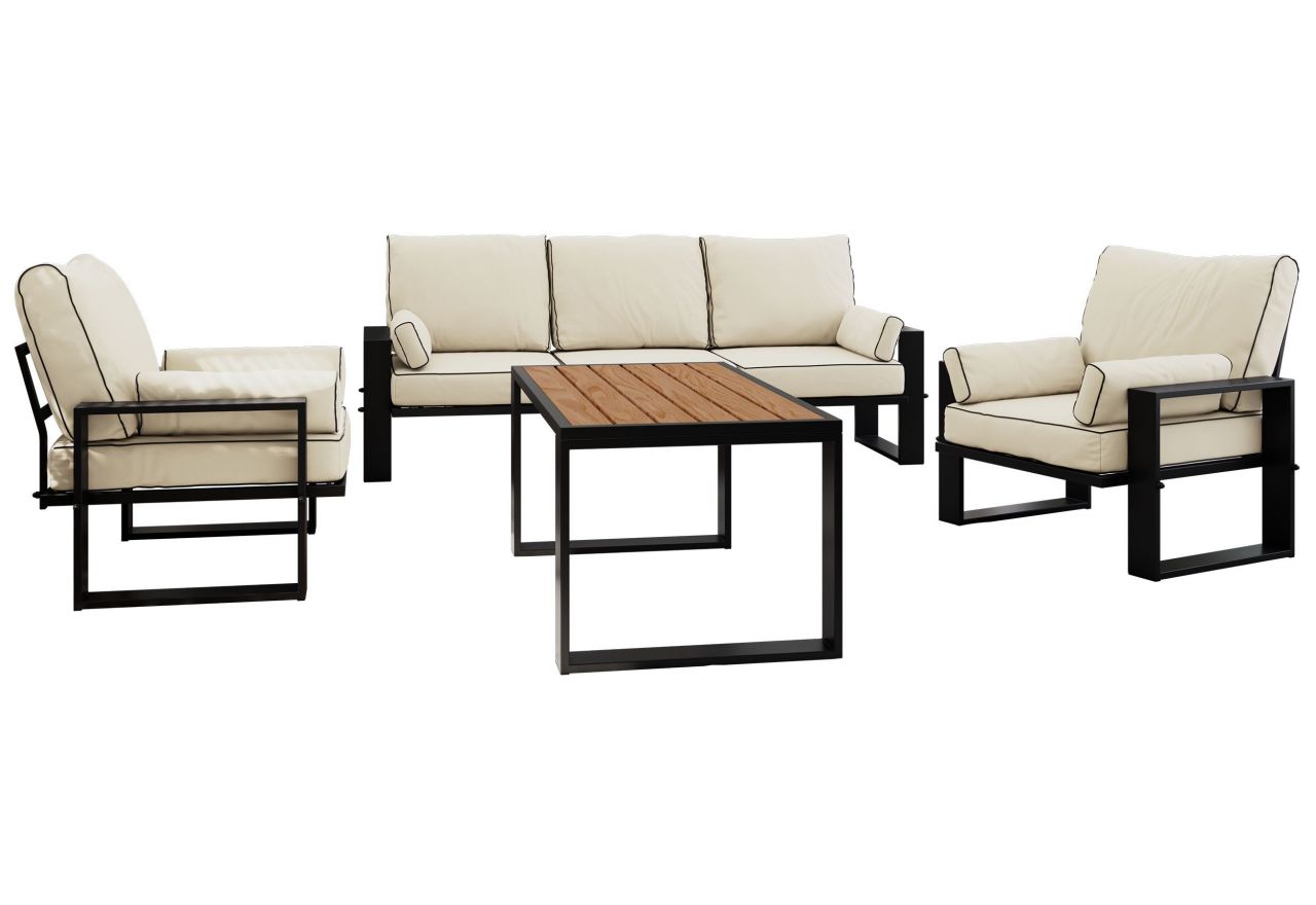Zestaw metalowych mebli ogrodowych ELBA Z1 - beżowy