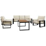 Zestaw metalowych mebli ogrodowych ELBA Z1 - beżowy