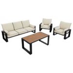 Zestaw metalowych mebli ogrodowych ELBA Z1 - beżowy