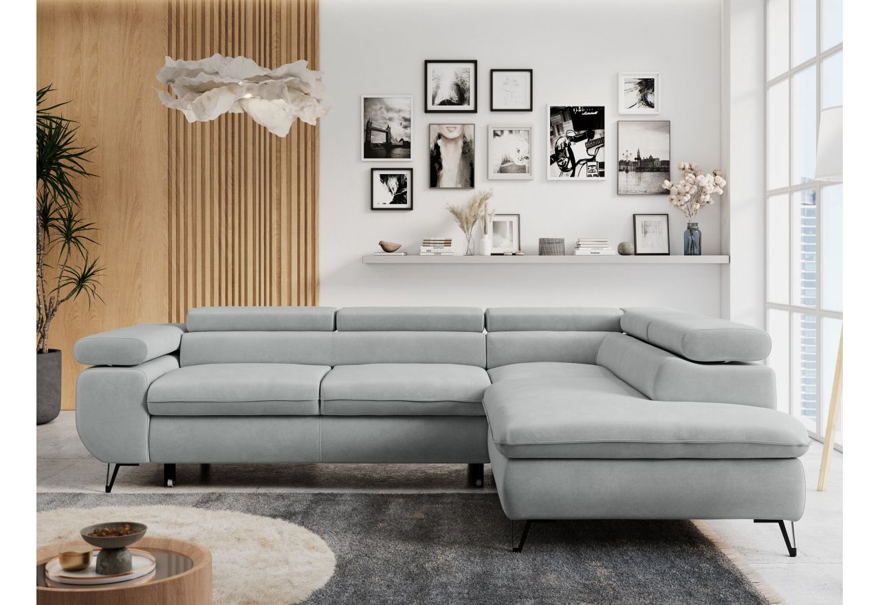 Narożnik PETER L - Paros 05 - jasny szary - OUTLET