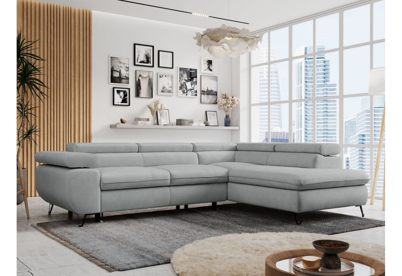 Narożnik PETER L - Paros 05 - jasny szary - OUTLET