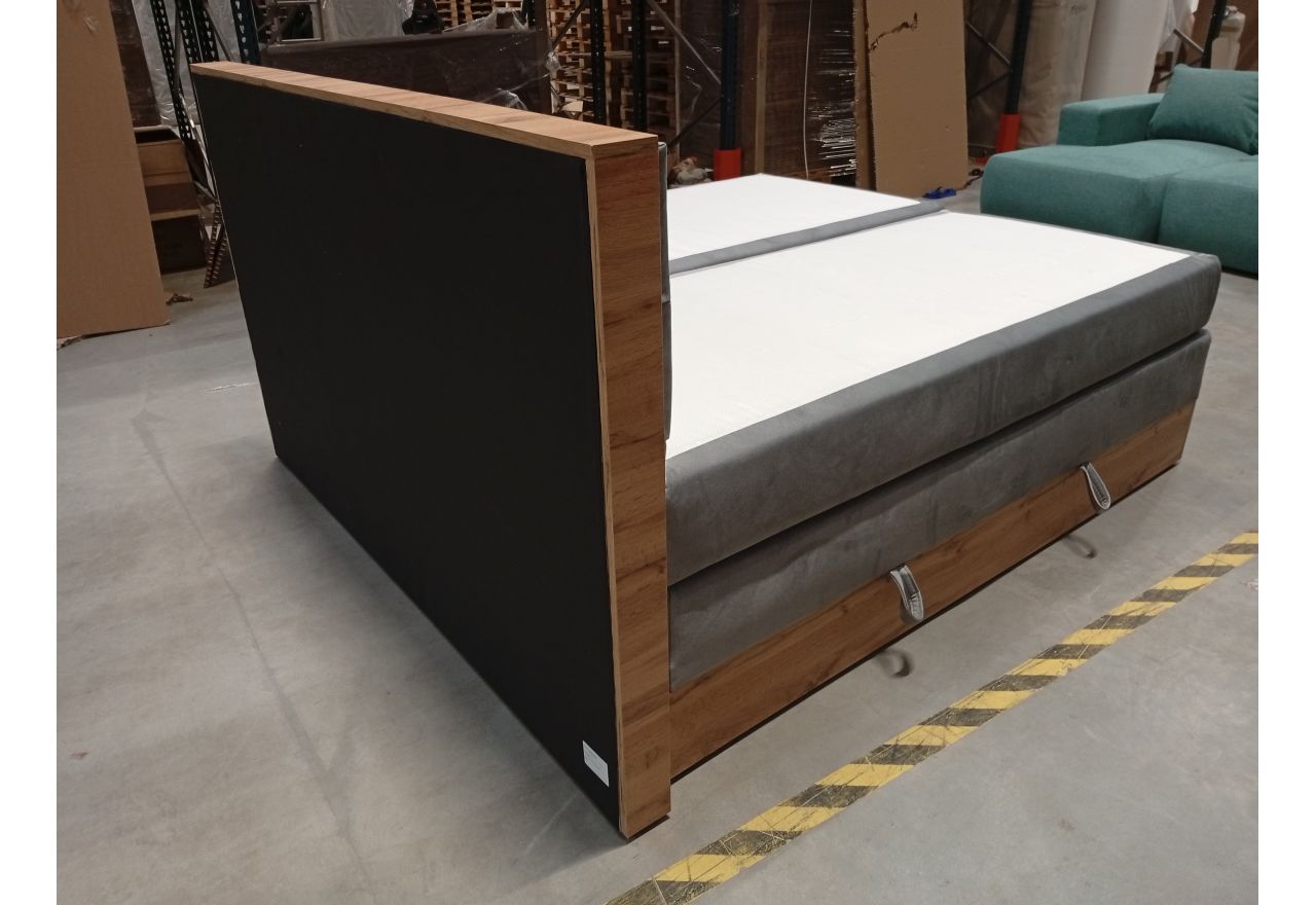 Łóżko kontynentalne AMORE KING 180x200 - Monolith 84 - jasny szary - OUTLETU