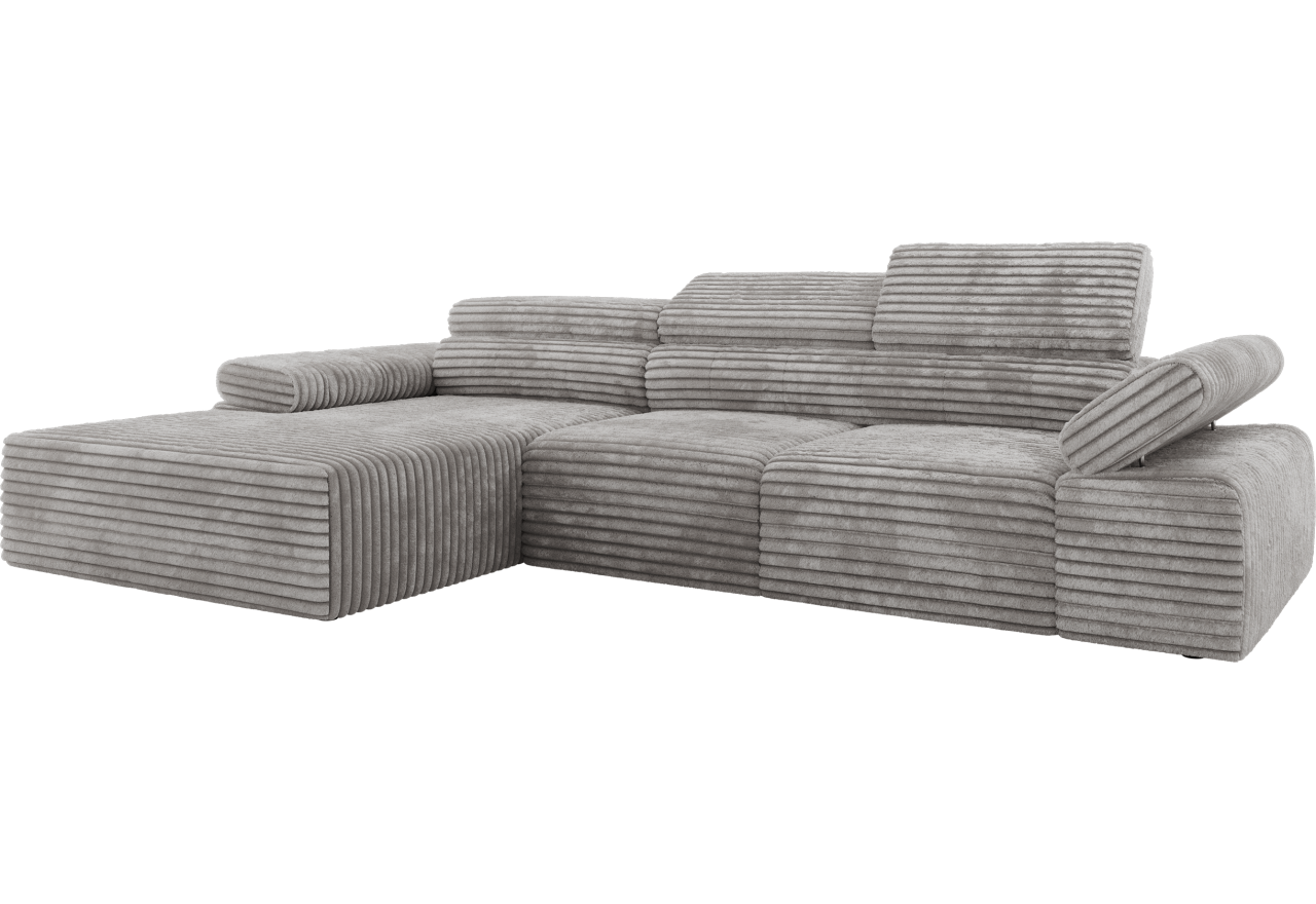 Narożnik z elektrycznym sterowaniem RILASSO L - Tilia 86 - szary - OUTLET