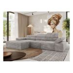 Narożnik z elektrycznym sterowaniem RILASSO L - Tilia 86 - szary - OUTLET