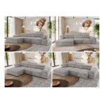 Narożnik z elektrycznym sterowaniem RILASSO L - Tilia 86 - szary - OUTLET