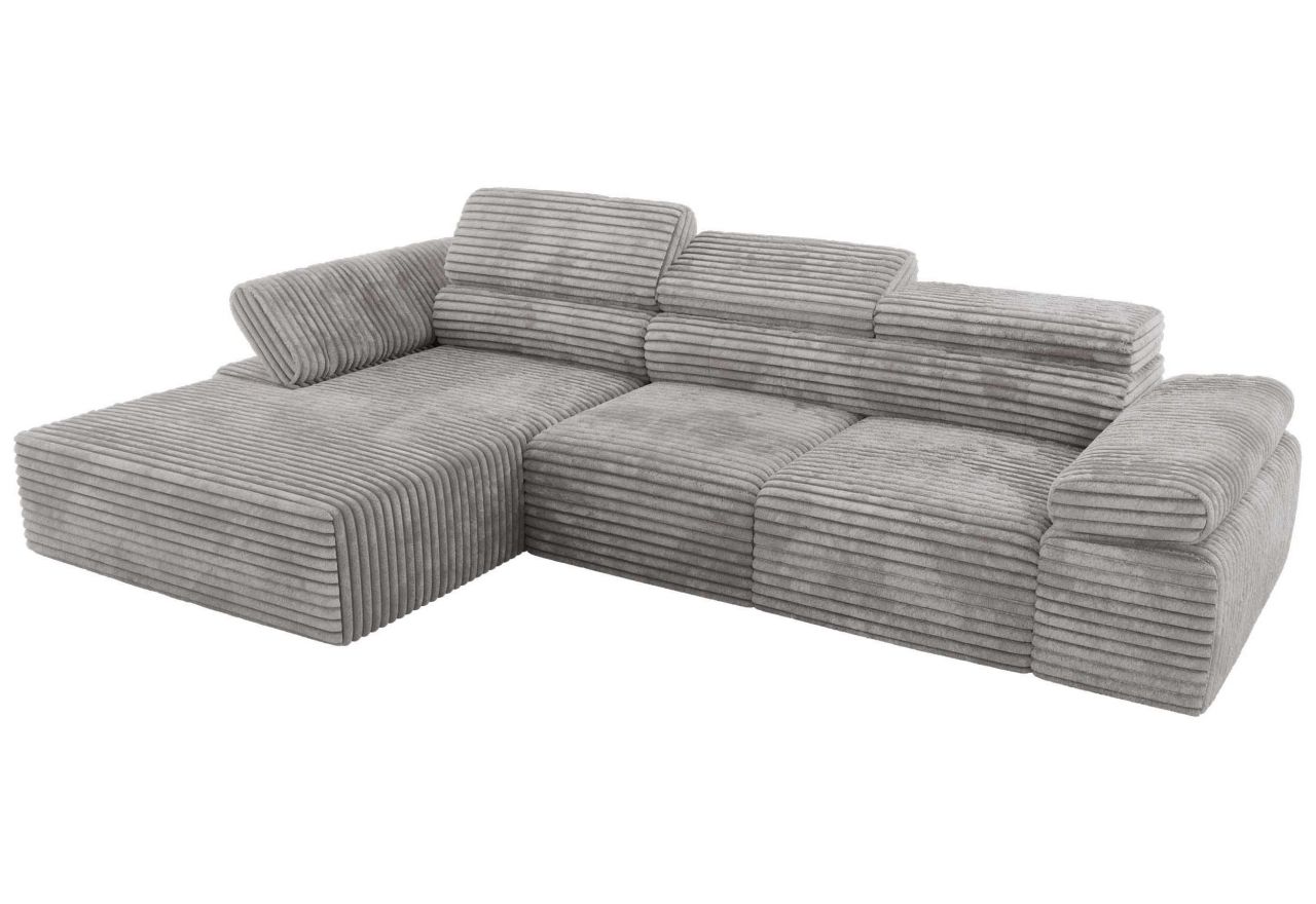 Narożnik z elektrycznym sterowaniem RILASSO L - Tilia 86 - szary - OUTLET