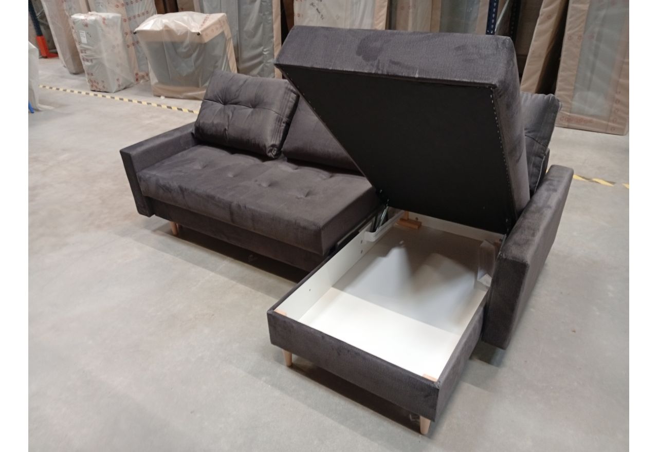 Narożnik COLIN L - Monolith 92 - ciemny szary - OUTLETU