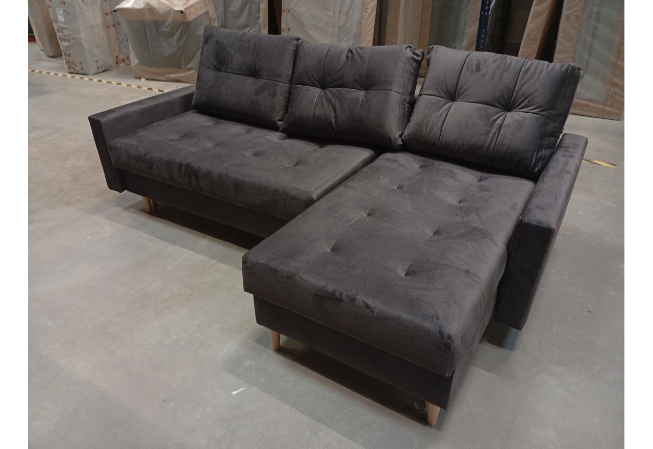 Narożnik COLIN L - Monolith 92 - ciemny szary - OUTLETU