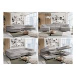 Narożnik PETER U - uniwersalny - jasnoszary, plusz