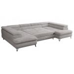 Narożnik PETER U - uniwersalny - jasnoszary, plusz