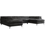 Narożnik PETER U - uniwersalny - ciemnoszary, plusz