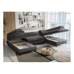 Narożnik PETER U - uniwersalny - ciemnoszary, plusz