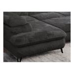 Narożnik PETER U - uniwersalny - ciemnoszary, plusz