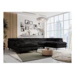 Narożnik PETER U - uniwersalny - czarny, plusz