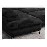 Narożnik PETER U - uniwersalny - czarny, plusz