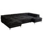 Narożnik PETER U - uniwersalny - czarny, plusz