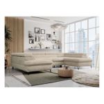 Narożnik PETER U - uniwersalny - kremowy, plusz