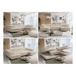 Narożnik PETER U - uniwersalny - kremowy, plusz