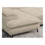 Narożnik PETER U - uniwersalny - kremowy, plusz