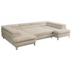 Narożnik PETER U - uniwersalny - kremowy, plusz