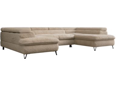 Narożnik PETER U - uniwersalny - beżowy, plusz