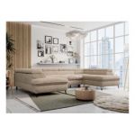 Narożnik PETER U - uniwersalny - beżowy, plusz