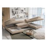 Narożnik PETER U - uniwersalny - beżowy, plusz