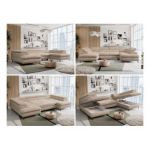 Narożnik PETER U - uniwersalny - beżowy, plusz